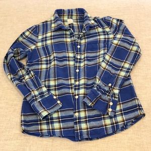 J. Crew blue and green flannel